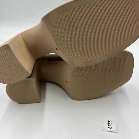 Free People Double Stacked Platform Loafers Tan Suede Horsebit Trim EU 40/US 10 - Picture 9 of 9